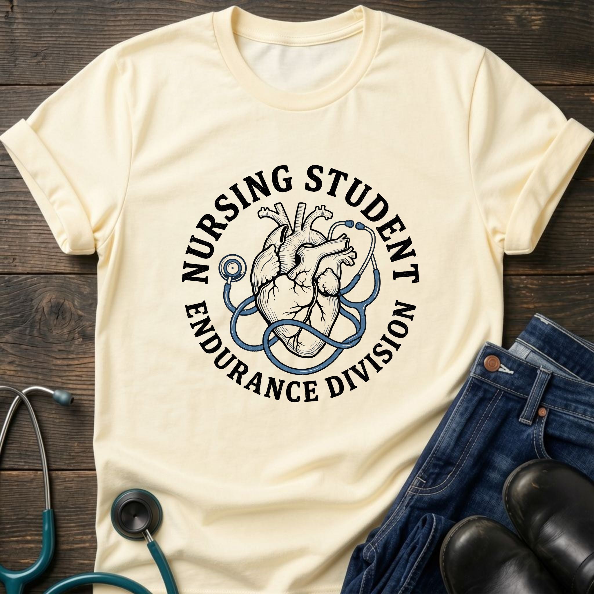Anatomical Heart Endurance Division Nursing Student Tee