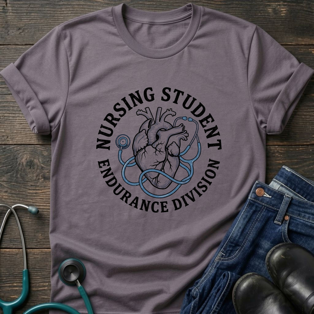 Anatomical Heart Endurance Division Nursing Student Tee