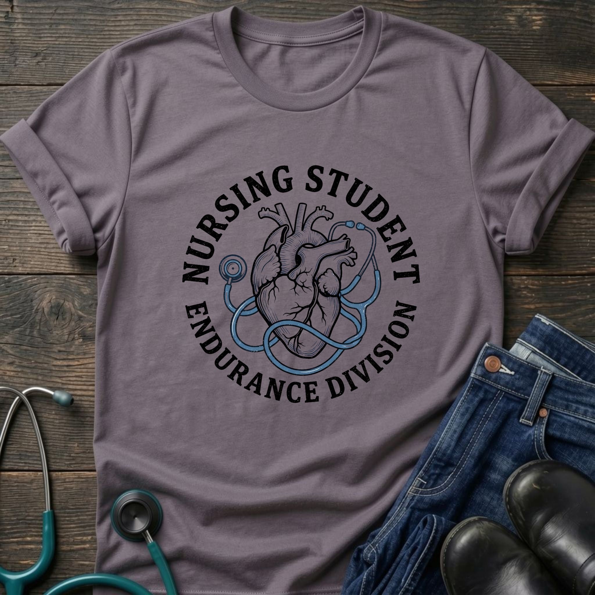 Anatomical Heart Endurance Division Nursing Student Tee