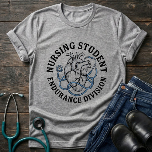 Anatomical Heart Endurance Division Nursing Student Tee