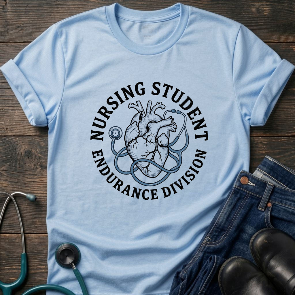Anatomical Heart Endurance Division Nursing Student Tee