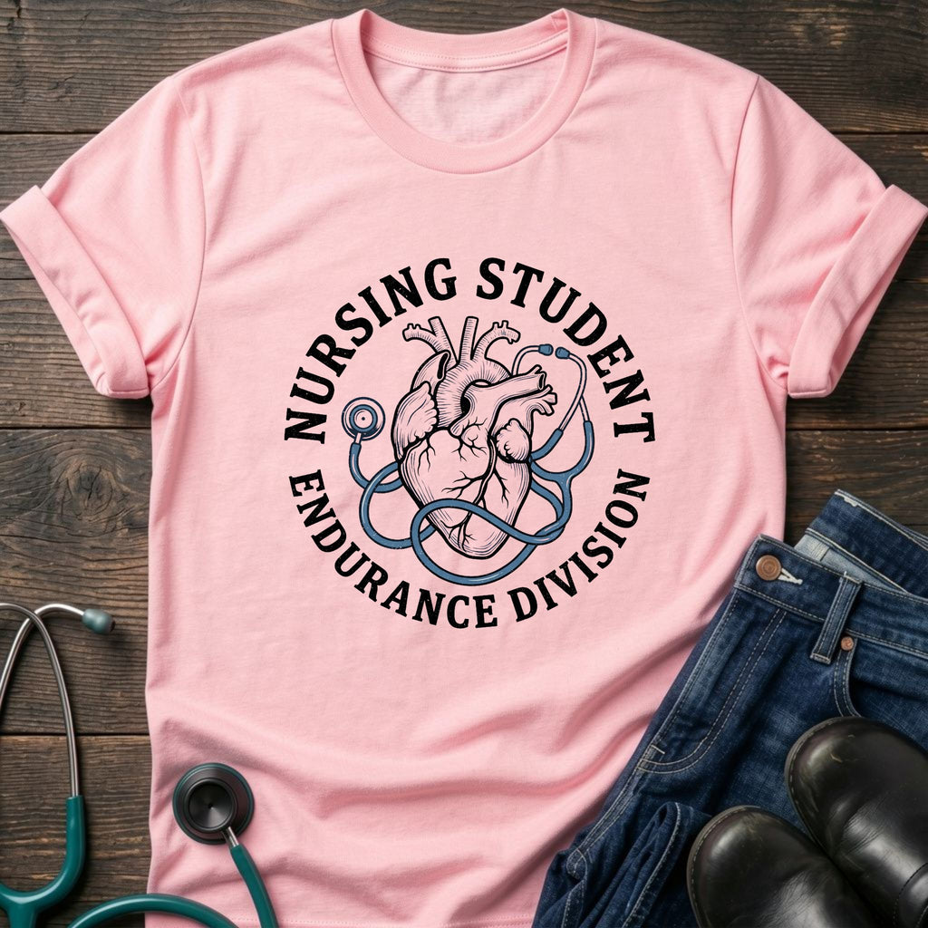Anatomical Heart Endurance Division Nursing Student Tee