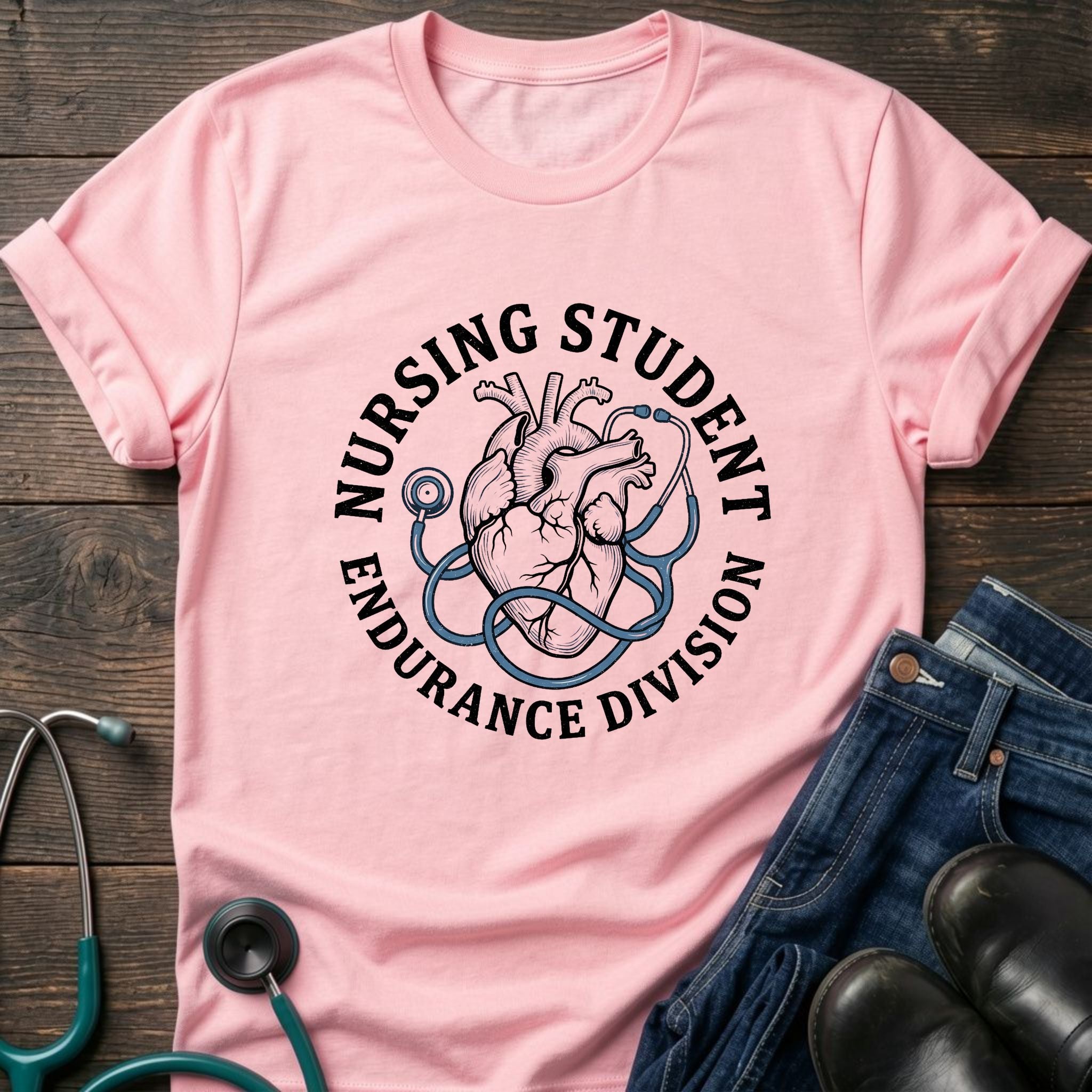 Anatomical Heart Endurance Division Nursing Student Tee