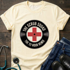 The Scrub Squad 12-Hour Remix Retro Medical Badge Tee