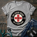 The Scrub Squad 12-Hour Remix Retro Medical Badge Tee