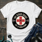 The Scrub Squad 12-Hour Remix Retro Medical Badge Tee