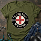 The Scrub Squad 12-Hour Remix Retro Medical Badge Tee