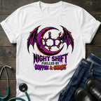 Fueled by Caffeine and Chaos Night Shift Gothic Coffee Tee
