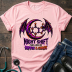 Fueled by Caffeine and Chaos Night Shift Gothic Coffee Tee