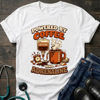 Powered by Coffee and Adrenaline Retro Nurse Tee