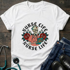Vintage Floral Nurse Life Graphic Tee
