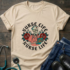 Vintage Floral Nurse Life Graphic Tee