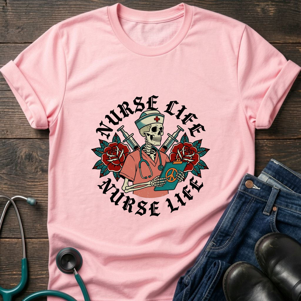 Vintage Floral Nurse Life Graphic Tee