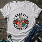 Vintage Floral Nurse Life Graphic Tee