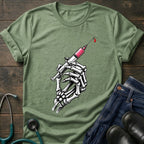 Gothic Medical Skeleton Hand Syringe Tattoo Nurse Tee