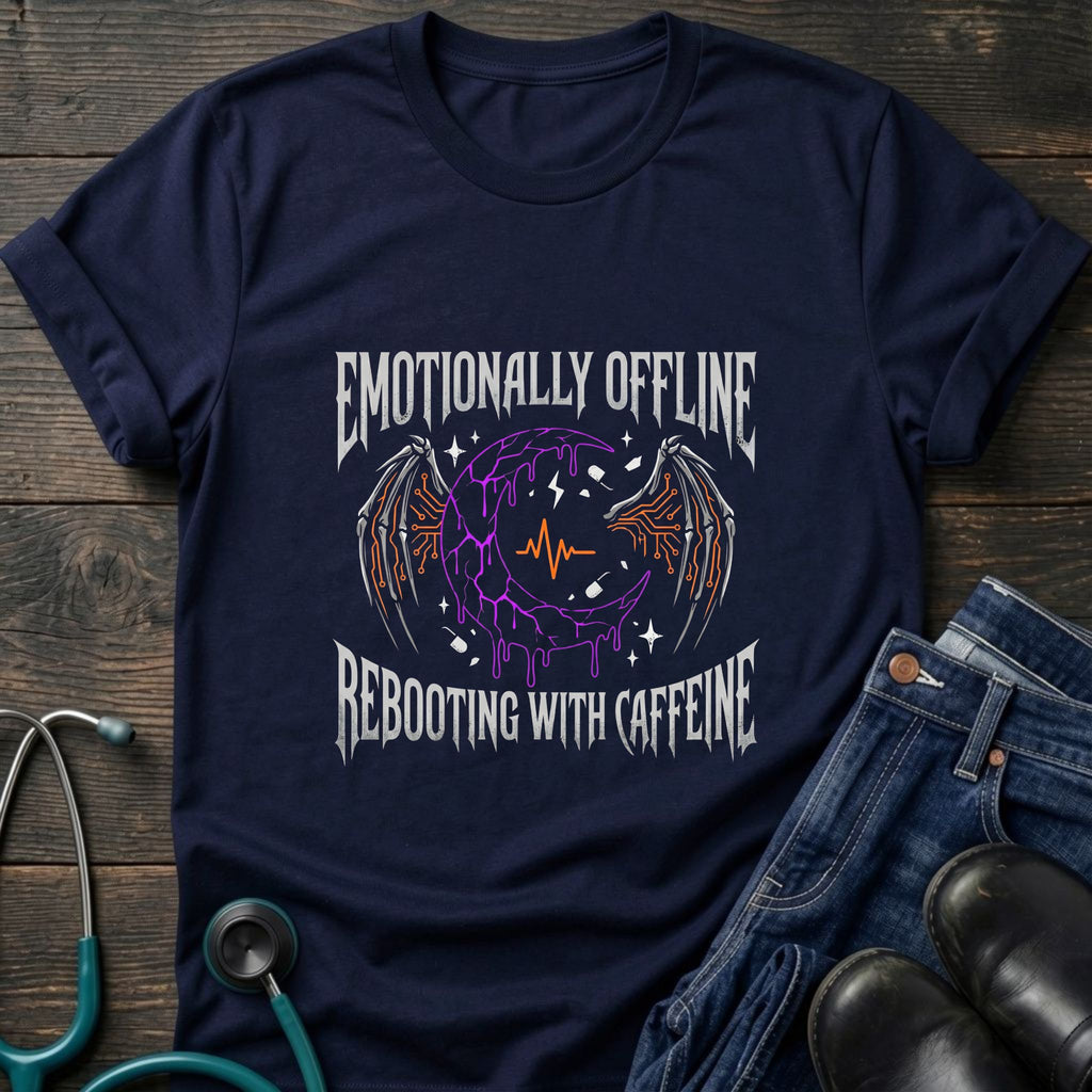 T‑Shirt — "Emotionally Offline" Gothic Heart Tee