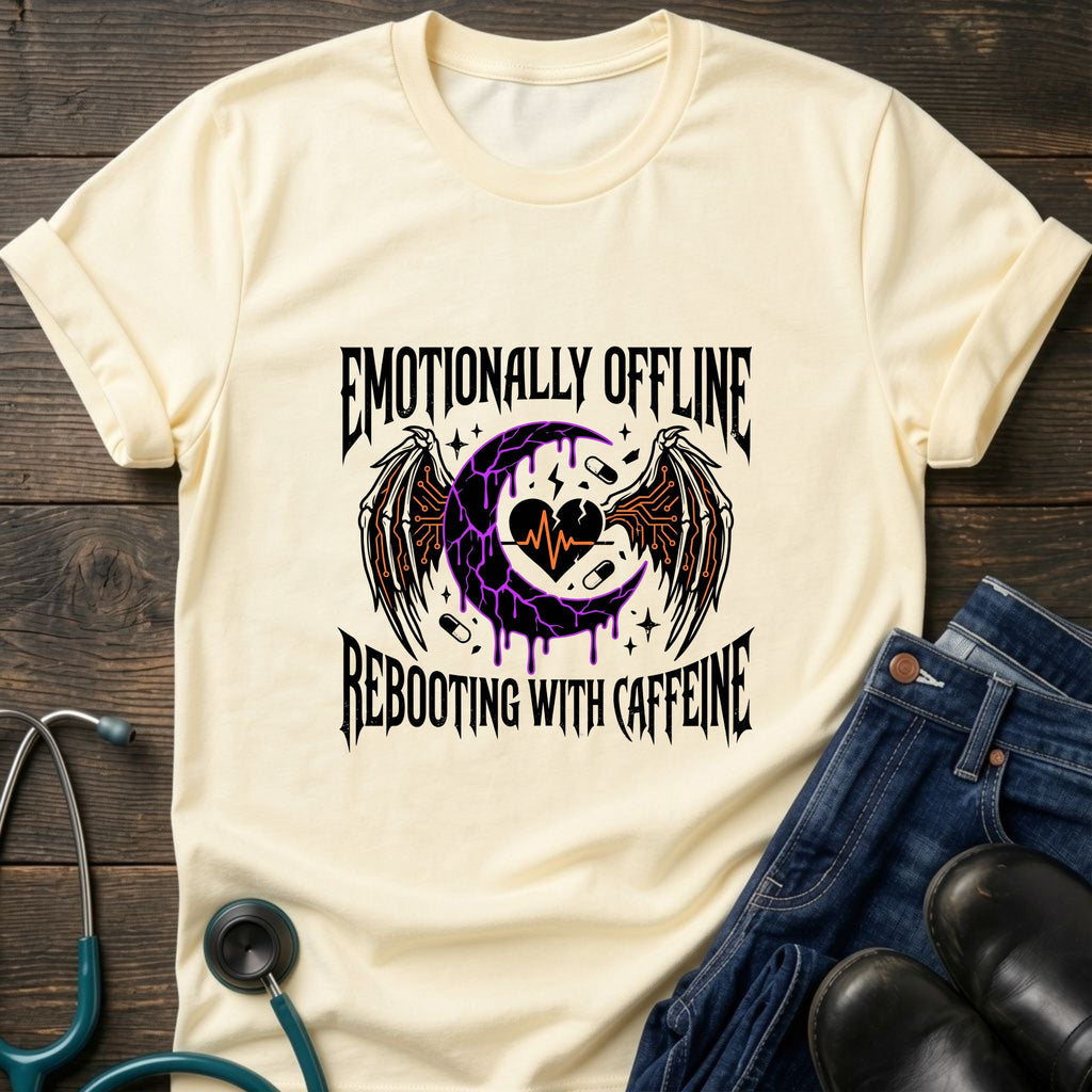 T‑Shirt — "Emotionally Offline" Gothic Heart Tee