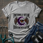 T‑Shirt — "Emotionally Offline" Gothic Heart Tee
