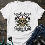 Study Until You Bleed Gothic Nurse Skull Tee