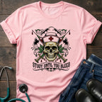 Study Until You Bleed Gothic Nurse Skull Tee