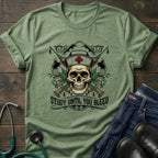 Study Until You Bleed Gothic Nurse Skull Tee