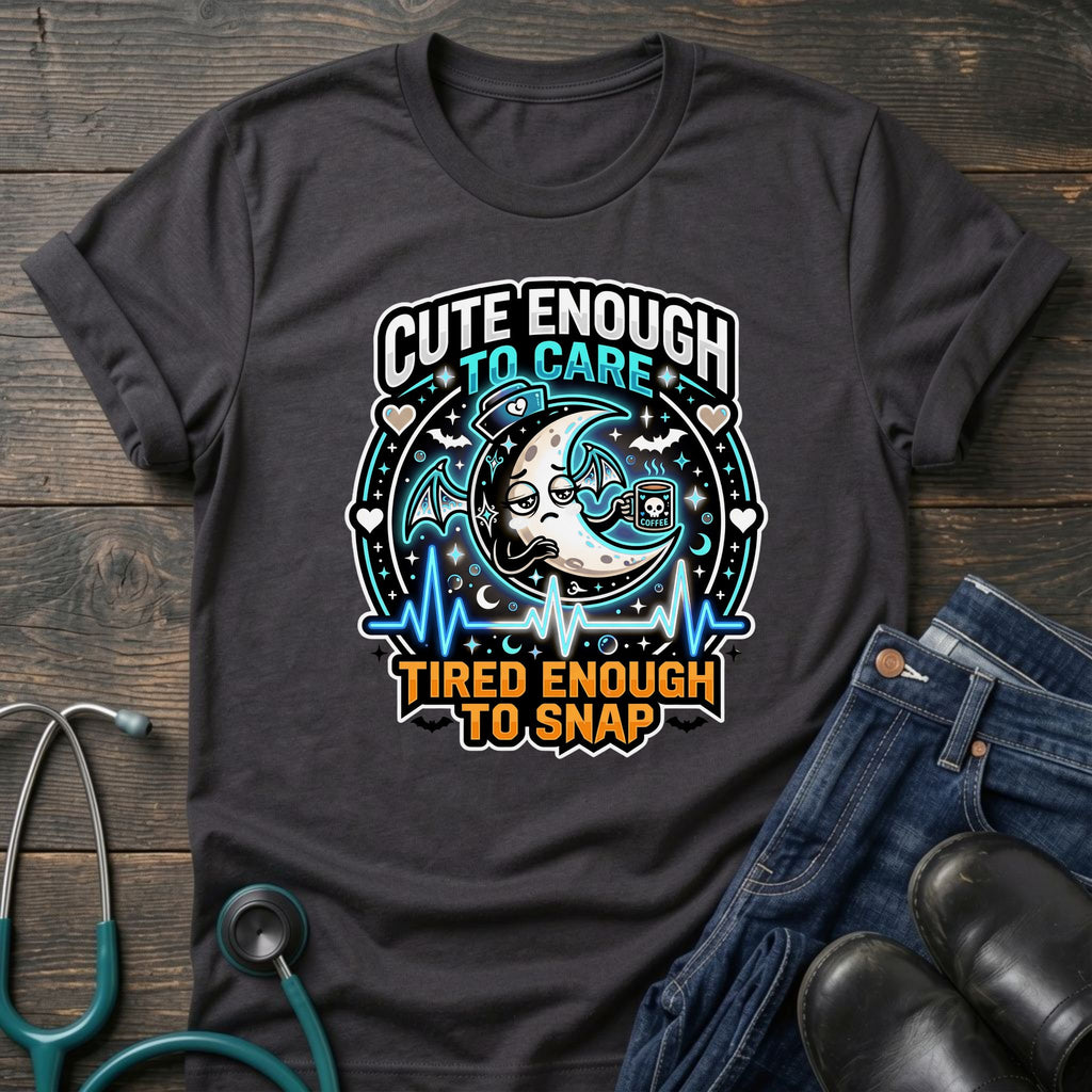 Cute Enough to Care Tired Enough to Snap Nurse Tee
