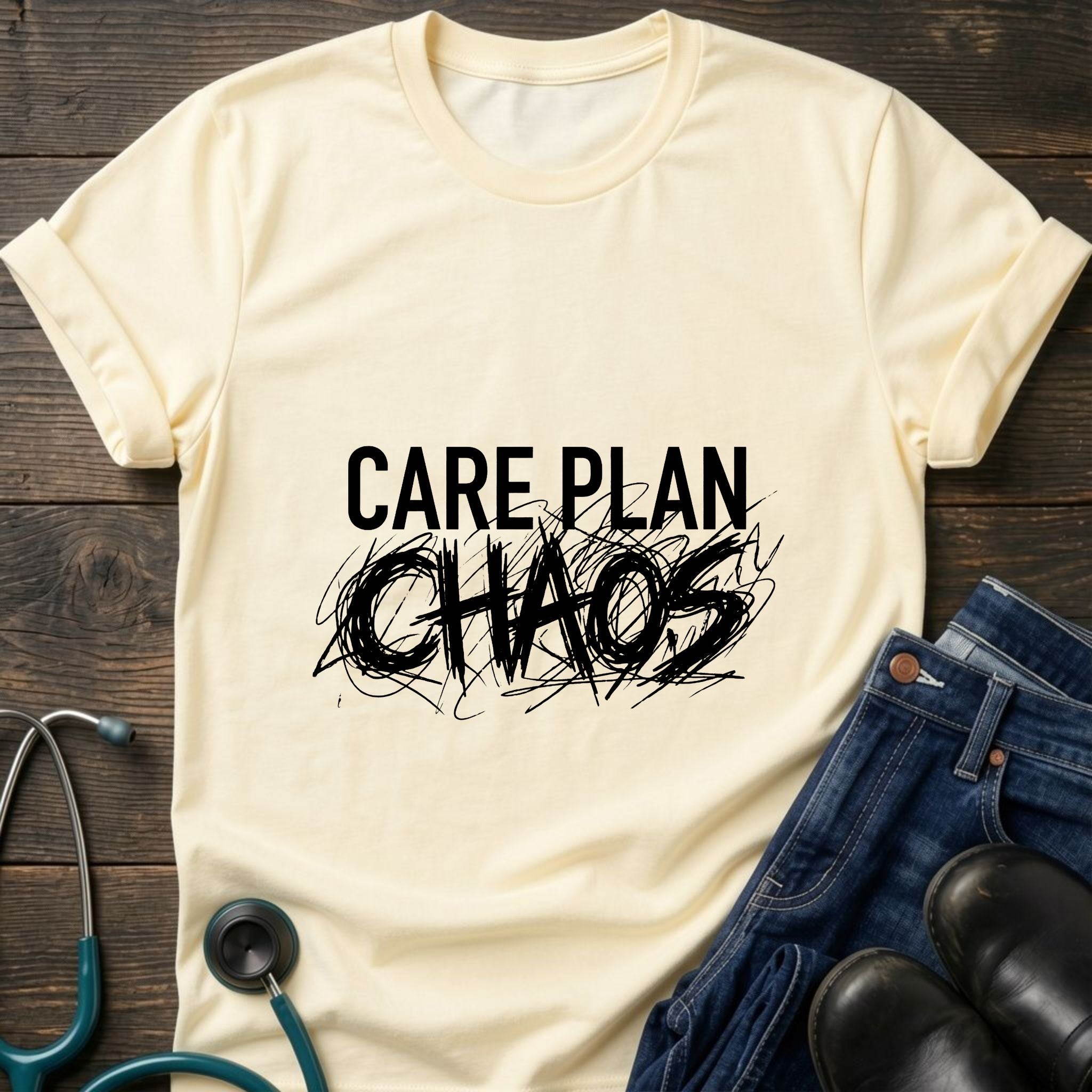 Care Plan Chaos Funny Caregiver Nurse Tee