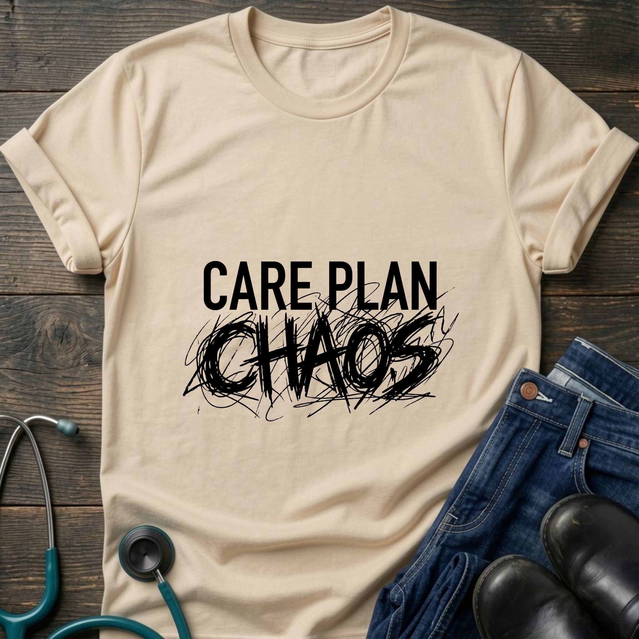 Care Plan Chaos Funny Caregiver Nurse Tee