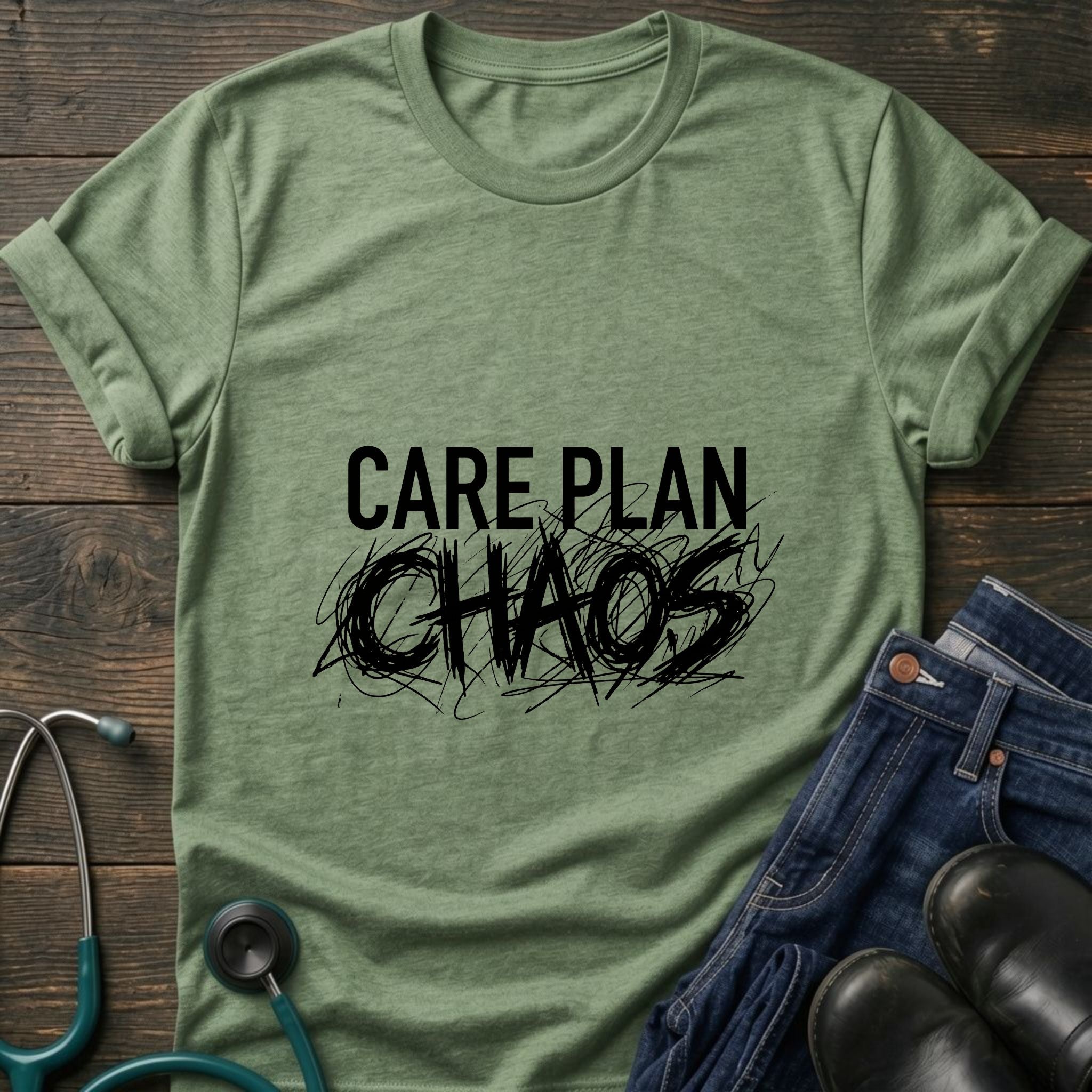 Care Plan Chaos Funny Caregiver Nurse Tee