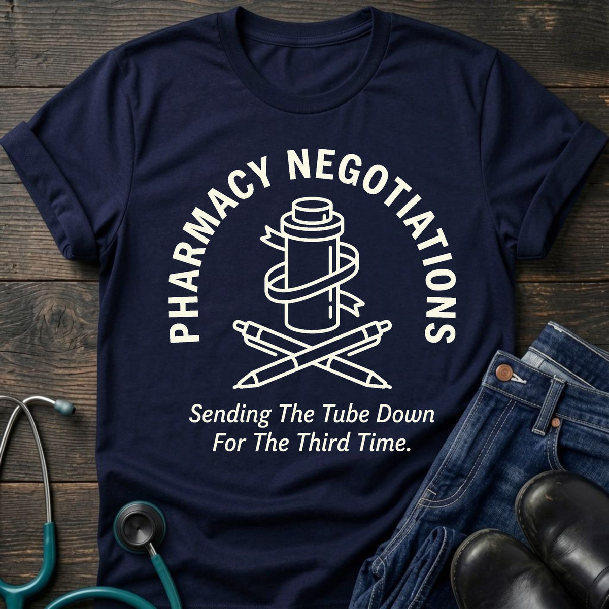 Pharmacy Tech Tee — Sending the Tube Down for the Third Time