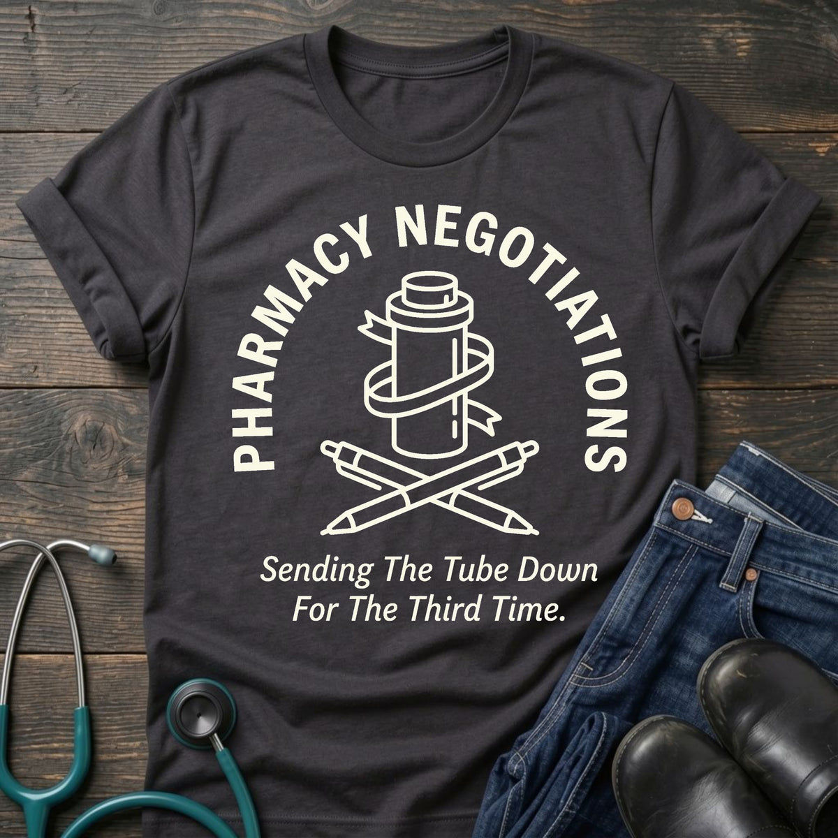 Pharmacy Tech Tee — Sending the Tube Down for the Third Time