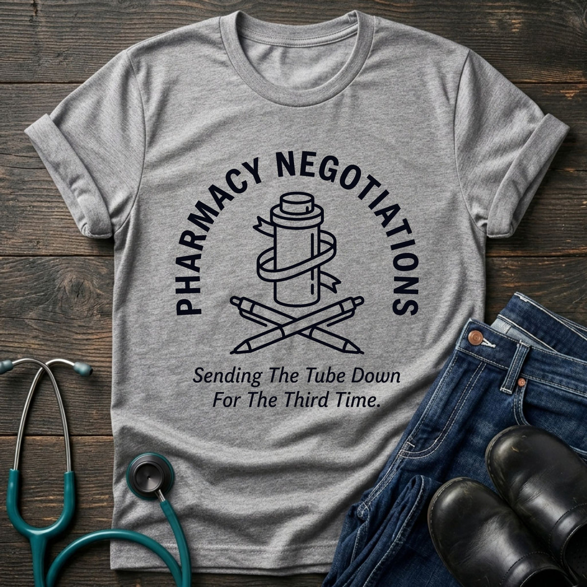 Pharmacy Tech Tee — Sending the Tube Down for the Third Time