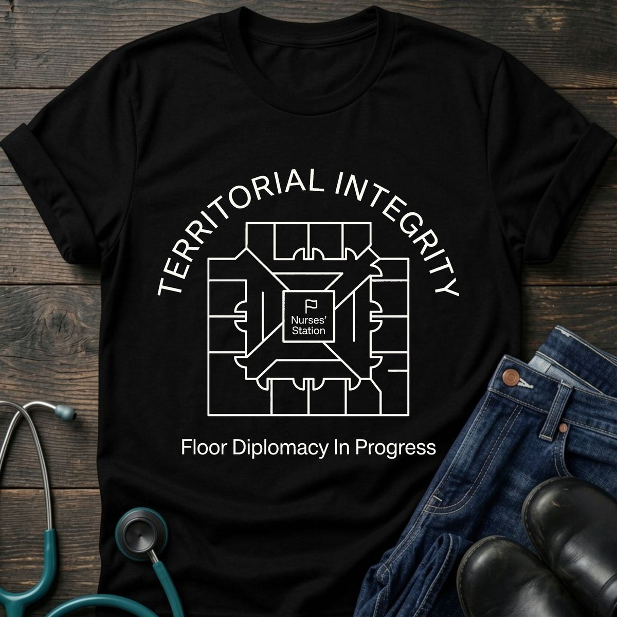 Territorial Integrity Nurse Tee — Floor Diplomacy in Progress