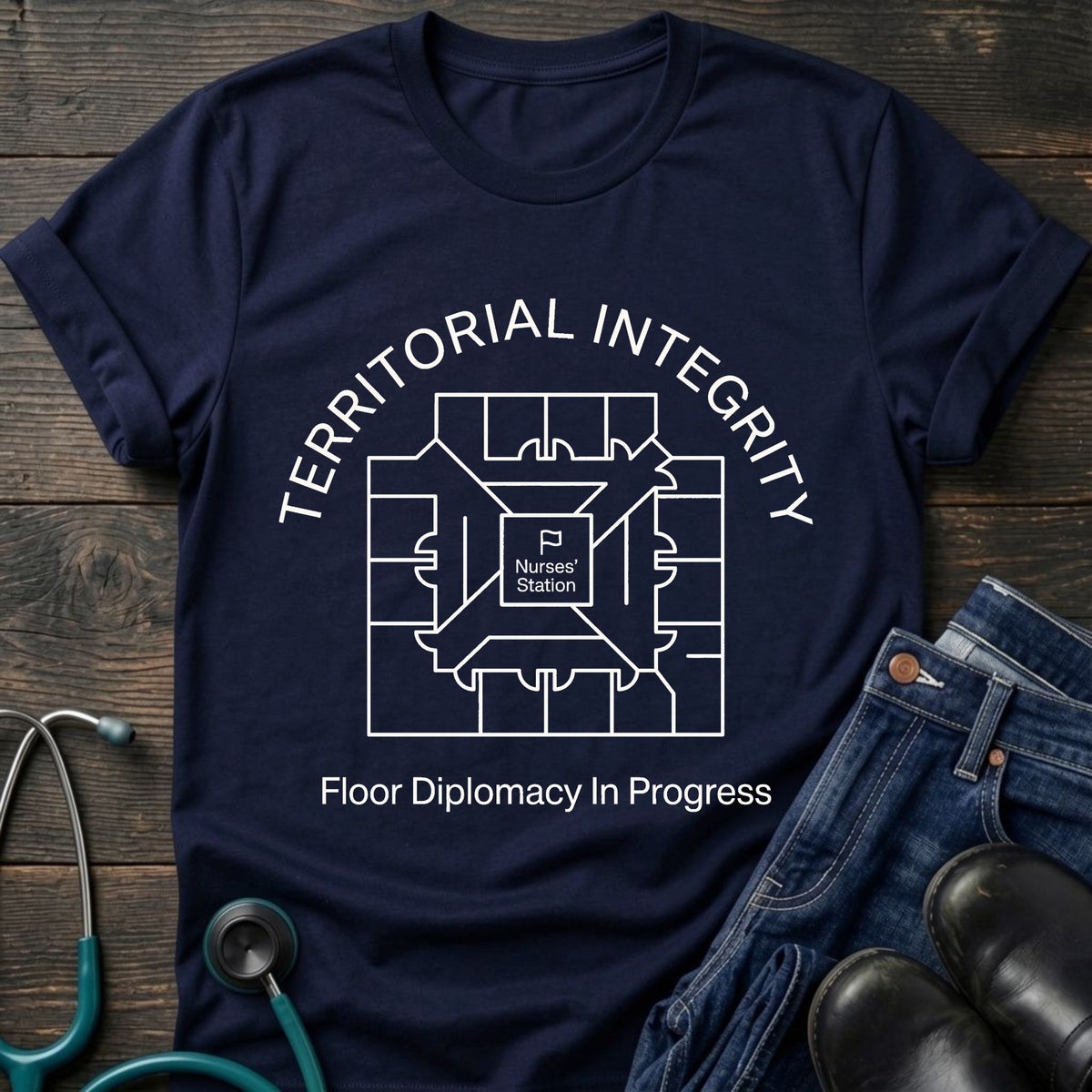 Territorial Integrity Nurse Tee — Floor Diplomacy in Progress