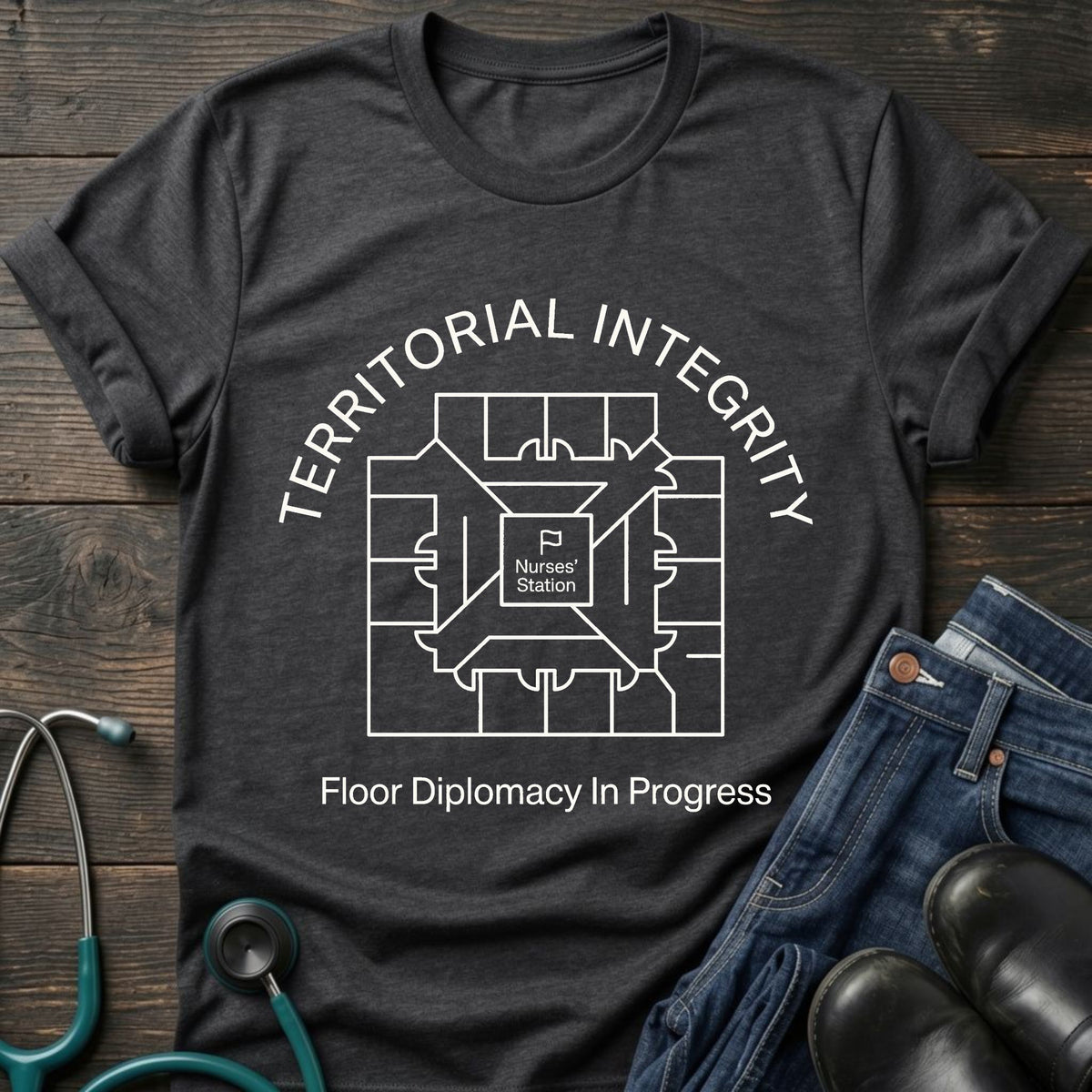Territorial Integrity Nurse Tee — Floor Diplomacy in Progress