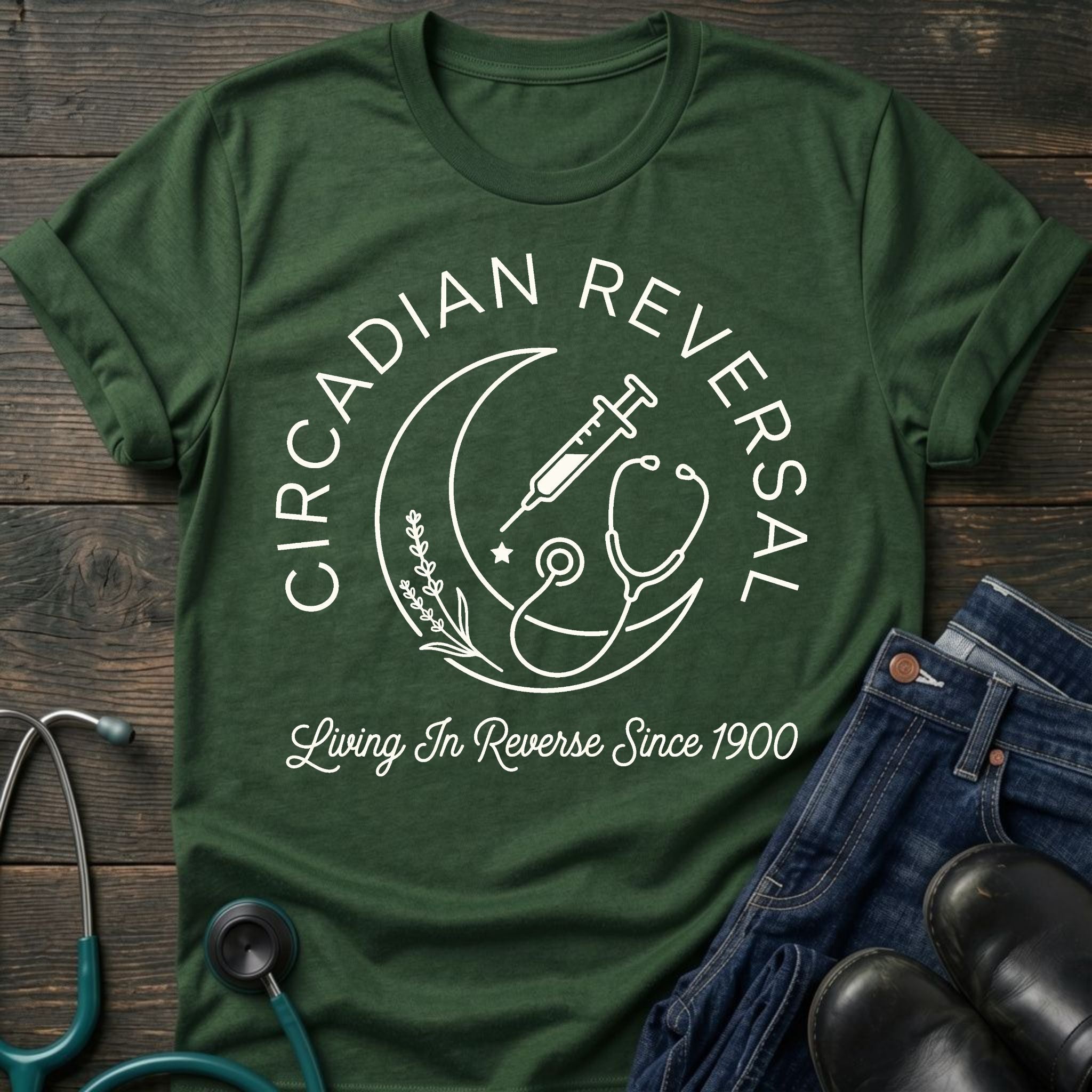 Circadian Reversal Nurse Tee — Living in Reverse Since 1900
