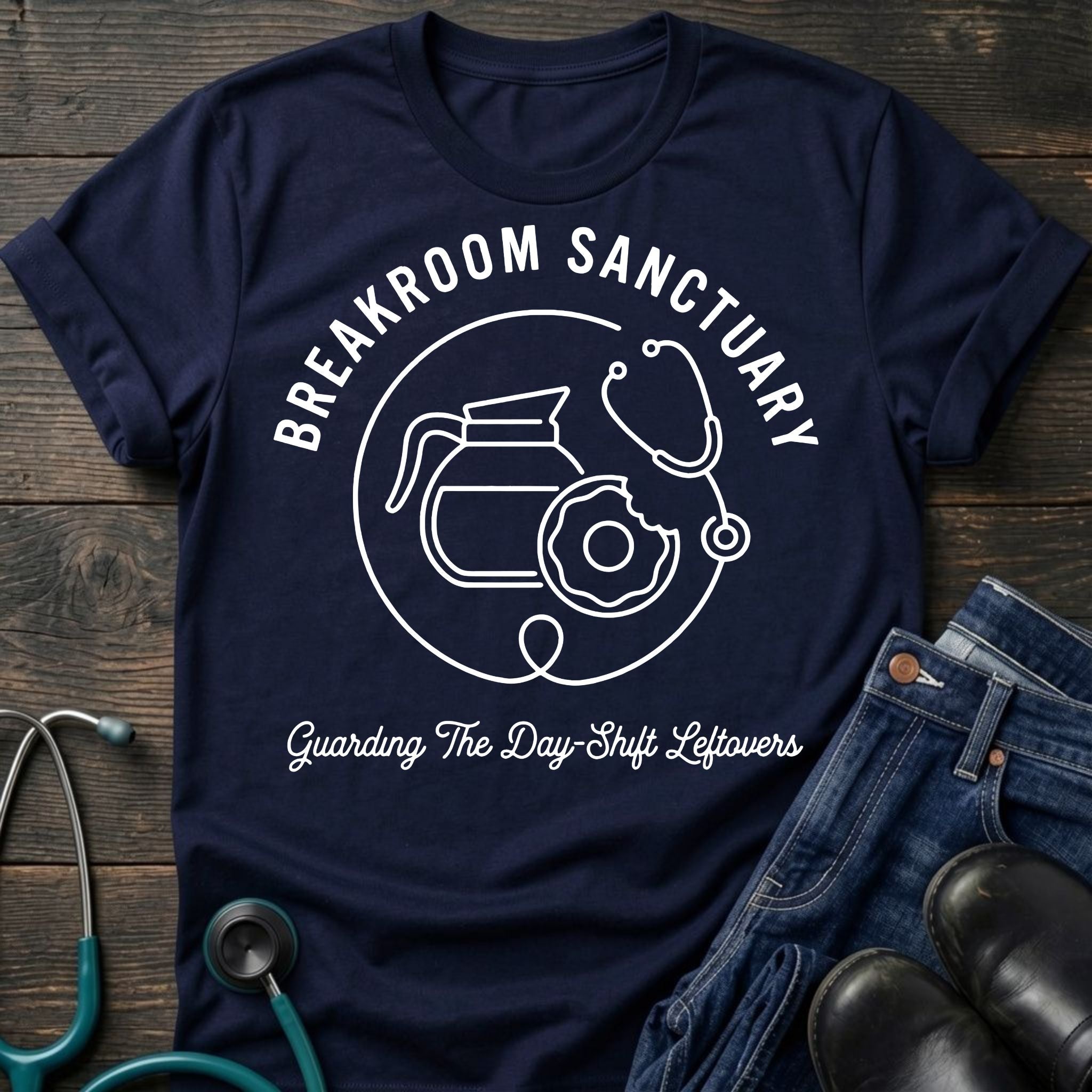 Breakroom Sanctuary Nurse Tee — Guarding the Day-Shift Leftovers