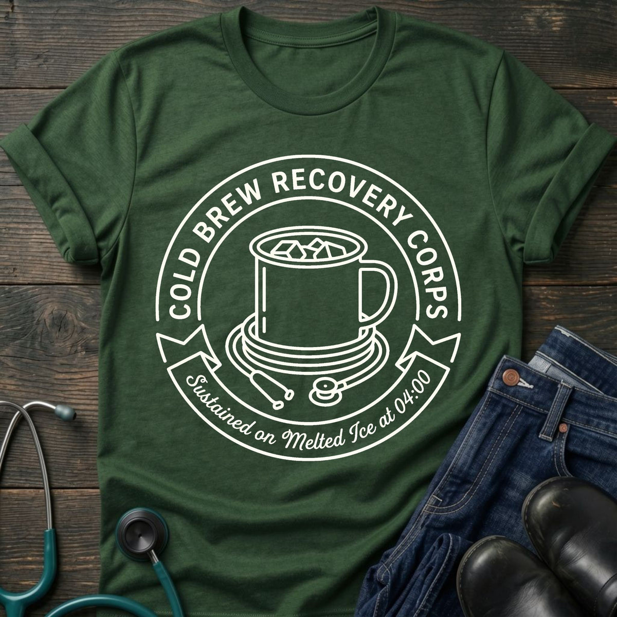 Cold Brew Recovery Corps Nurse Tee