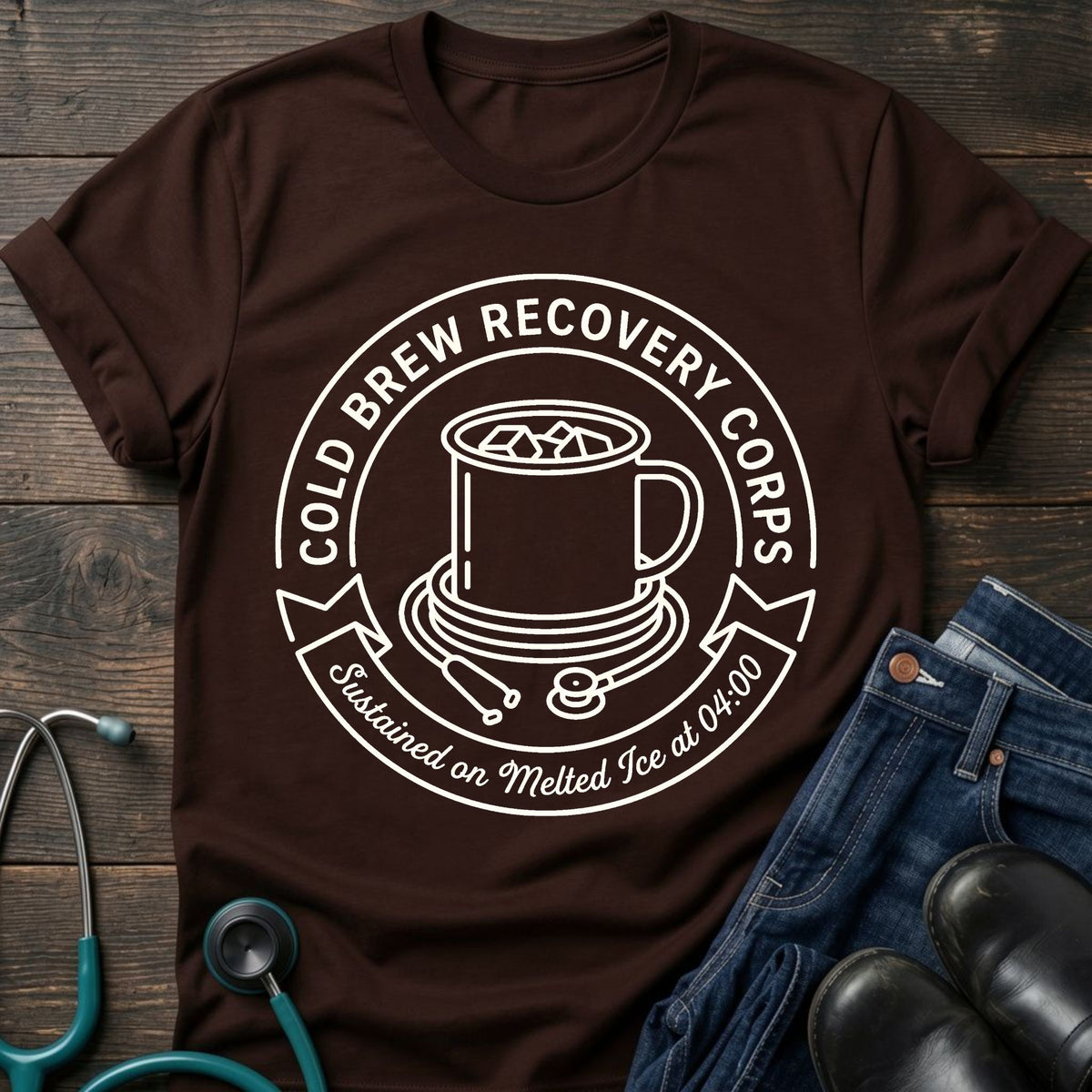 Cold Brew Recovery Corps Nurse Tee