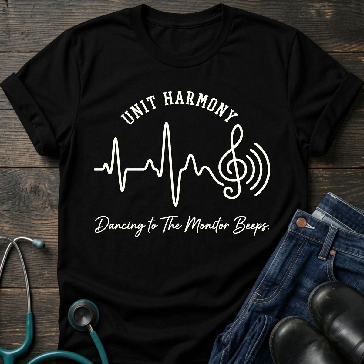 Unit Harmony Nurse Tee — Dancing to the Monitor Beeps