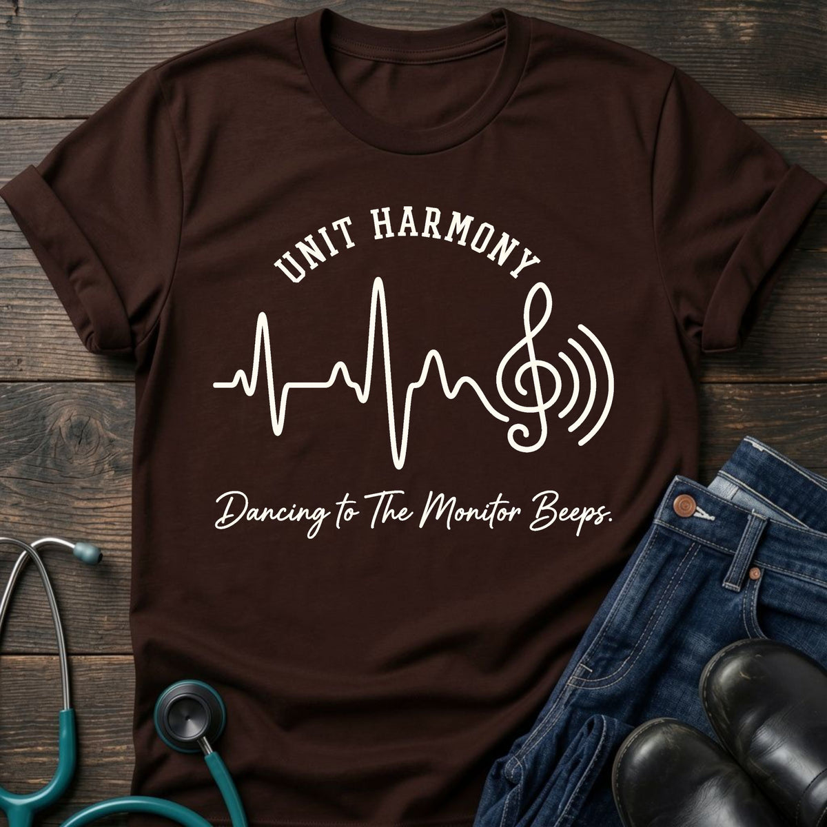 Unit Harmony Nurse Tee — Dancing to the Monitor Beeps