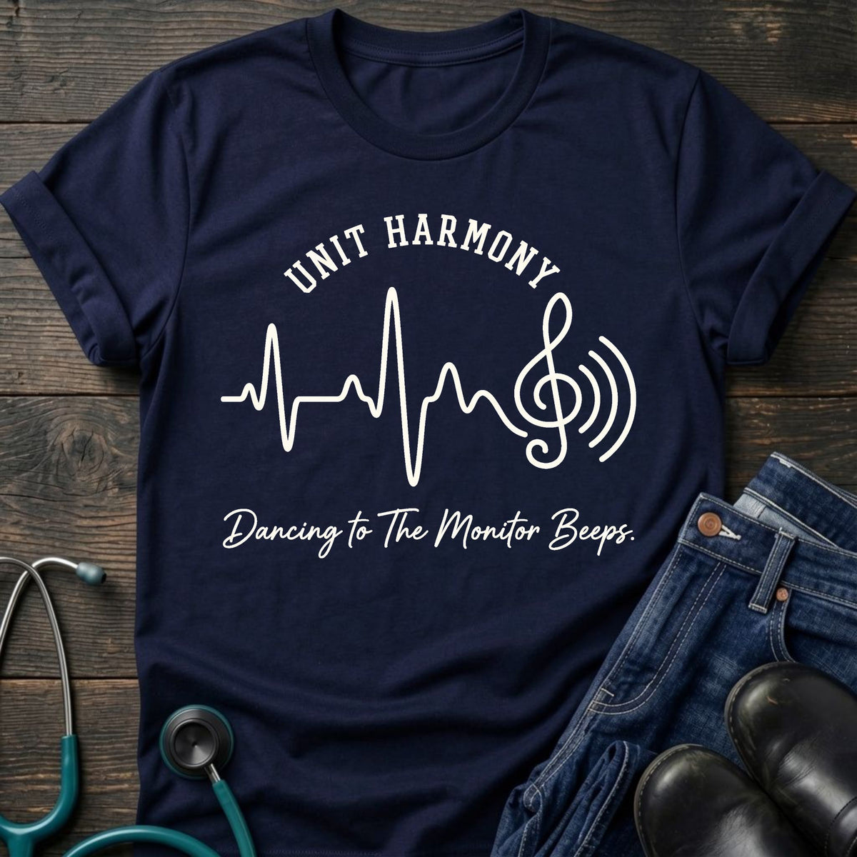 Unit Harmony Nurse Tee — Dancing to the Monitor Beeps