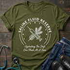 Saline Fluid Reserve Nurse Tee — Hydrating the Shift One Flush at a Time