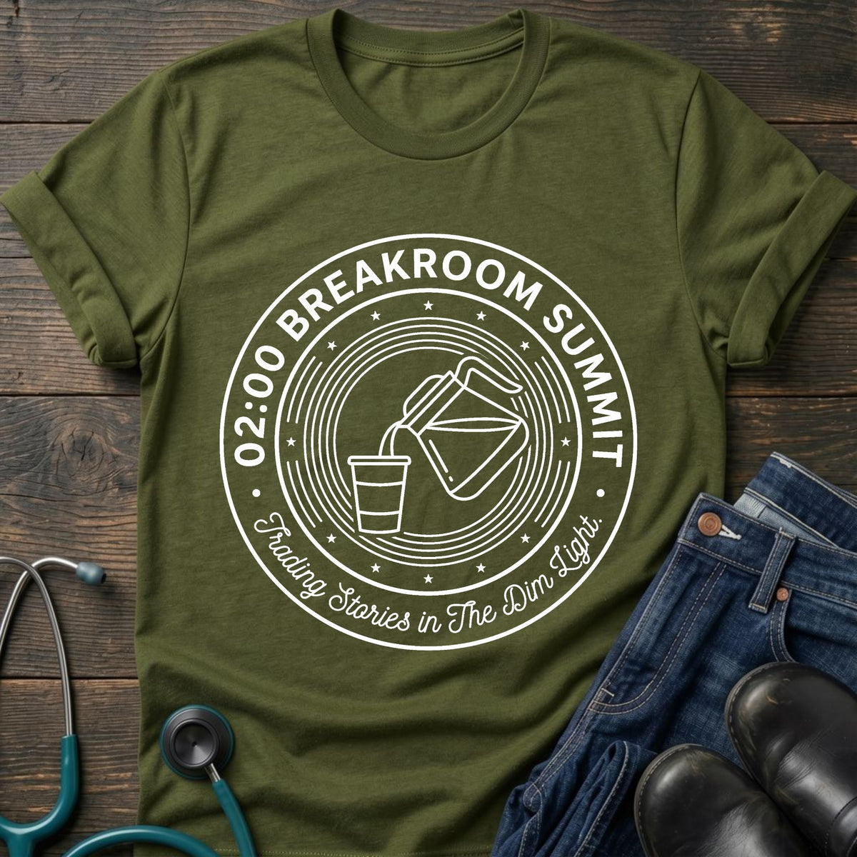 02:00 Breakroom Summit Night Shift Nurse Tee