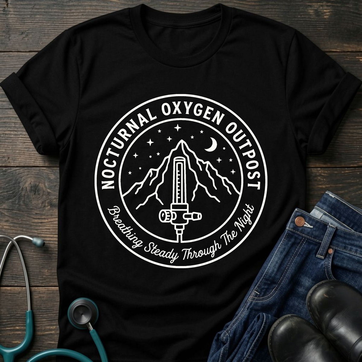 Nocturnal Oxygen Outpost Night Shift Nurse Tee
