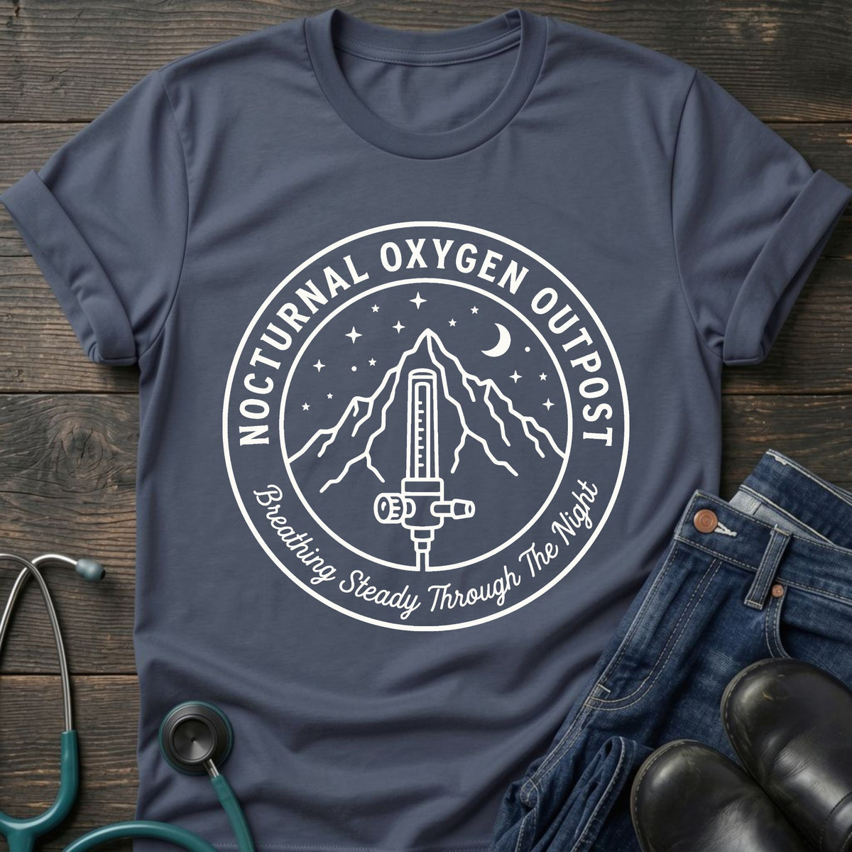 Nocturnal Oxygen Outpost Night Shift Nurse Tee