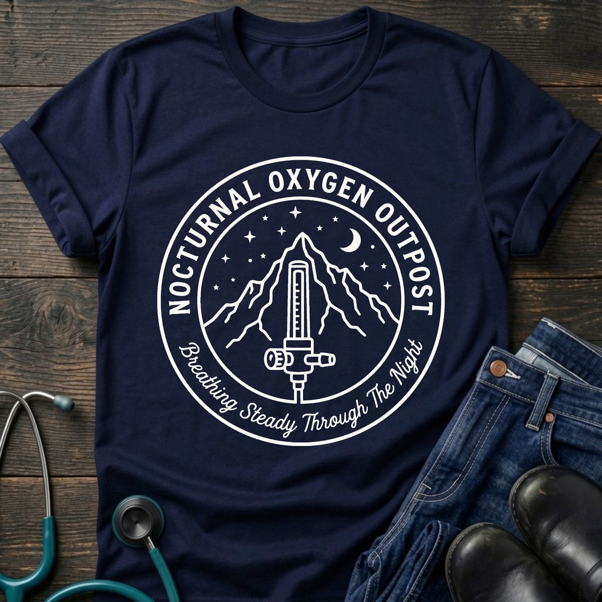 Nocturnal Oxygen Outpost Night Shift Nurse Tee
