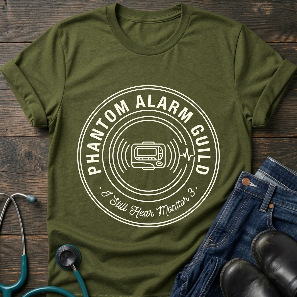 Phantom Alarm Guild Nurse Tee — I Still Hear Monitor 3