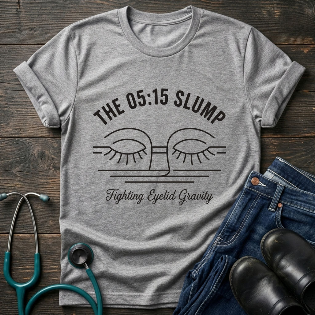 The 05:15 Slump Night Shift Nurse Tee — Fighting Eyelid Gravity
