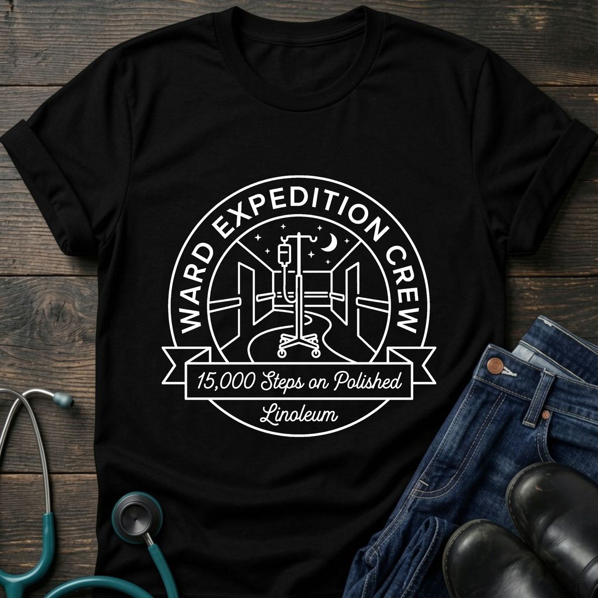 Expedition Crew Nurse Tee — 15,000 Steps on Pandora